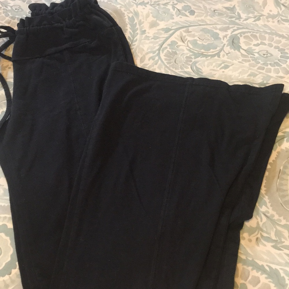 Echo Verde black cotton drawstring pant. Small